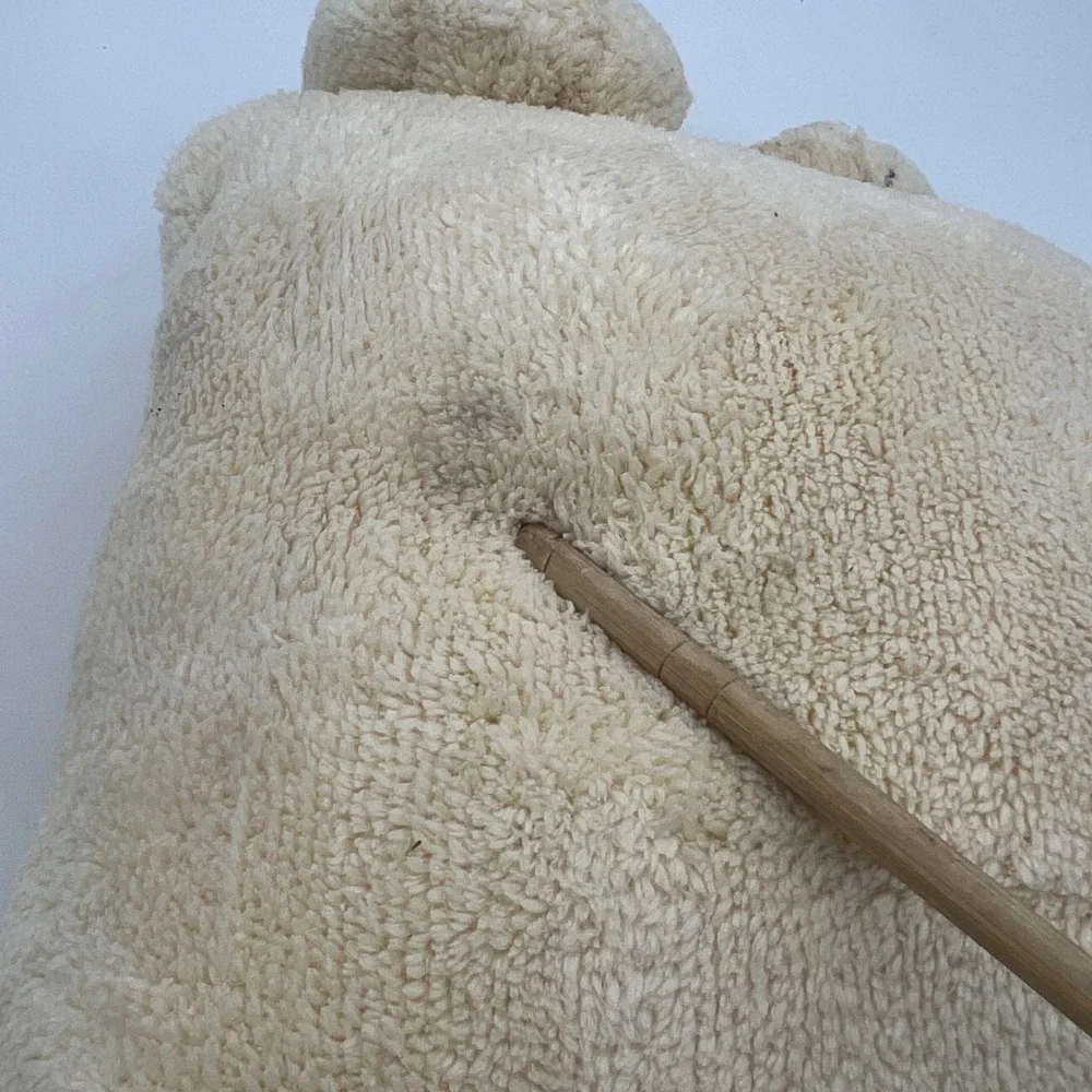 Ellis by Plush Image Cream Teddy Bear Pillow Pet Sherpa Fleece Plush 12 Inch